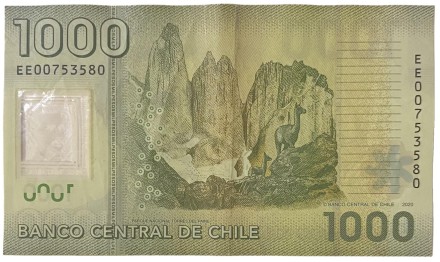 Банкнота 1000 песо. 2020 год, Чили.