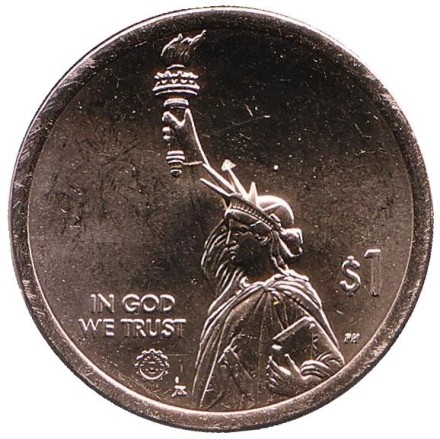 Монета 1 доллар. 2019 год (D), США. Сад попечителей. Серия "Американские инновации".