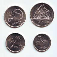 Набор монет (4 шт.). 2009 год, Фиджи. Набор монет (4 шт.). 2009 год, Фиджи.