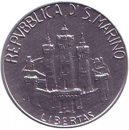 Монета 10 лир. 1984 год, Сан-Марино. Алессандро Вольта.