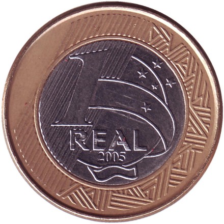 Монета 1 реал. 2005 год, Бразилия. 40 лет Центральному Банку Бразилии. Монета 1 реал. 2005 год, Бразилия. 40 лет Центральному Банку Бразилии.