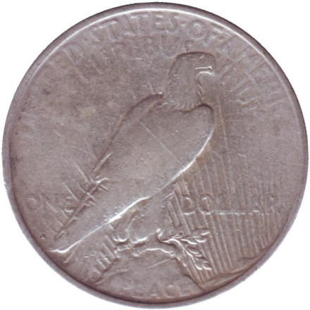 Монета 1 доллар, 1922 год, США. (Отметка монетного двора: "D") Доллар мира.