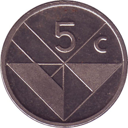 Монета 5 центов. 1989 год, Аруба.