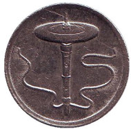 Монета 5 сен. 2000 год, Малайзия. Волчок. Монета 5 сен. 2000 год, Малайзия. Волчок.