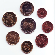 Набор монет евро (8 шт). 2005 год, Финляндия.