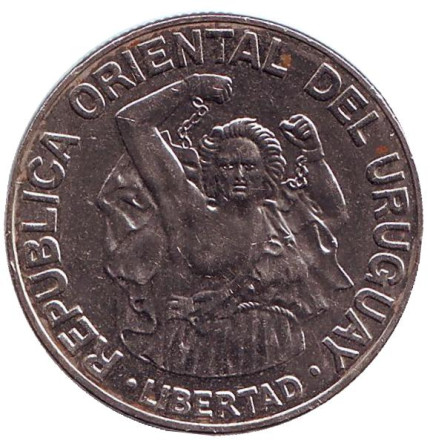 Монета 200 новых песо. 1989 год, Уругвай.