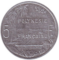 Монета 5 франков. 2006 год, Французская Полинезия. Монета 5 франков. 2006 год, Французская Полинезия.