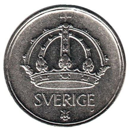 Монета 25 эре. 1947 год, Швеция. (Тонкая "7") Монета 25 эре. 1947 год, Швеция. (Тонкая "7")