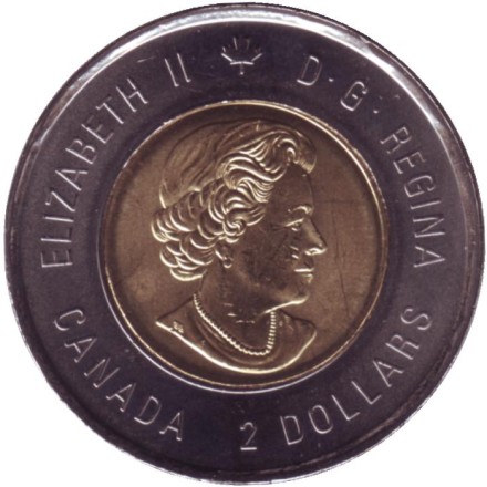 Монета 2 доллара. 2021 год, Канада. 100 лет открытию инсулина. (Цветная). Монета 2 доллара. 2021 год, Канада. 100 лет открытию инсулина. (Цветная).