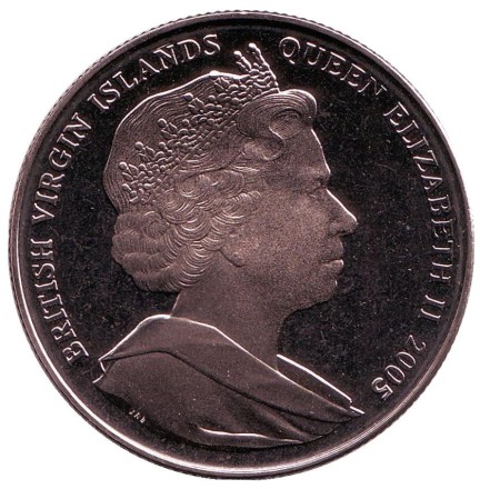Монета 1 доллар. 2005 год, Британские Виргинские острова. Свадьба Принца Уэльского и Камиллы Паркер-Боулз.