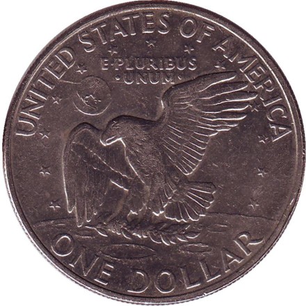 Монета 1 доллар, 1972 год, США. (D) Дуайт Эйзенхауэр.