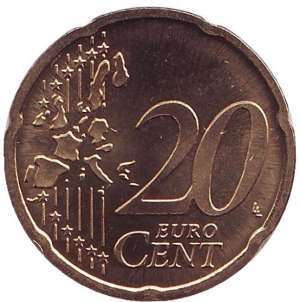Монета 20 центов. 2004 год (A), Германия. Монета 20 центов. 2004 год (A), Германия.
