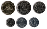 Набор монет Белиза (6 шт). 1991-2007 гг., Белиз. Набор монет Белиза (6 шт). 1991-2007 гг., Белиз.