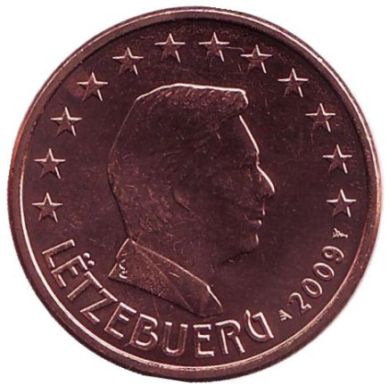Монета 5 центов. 2009 год, Люксембург.