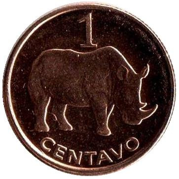 Монета 1 сентаво, 2006 год, Мозамбик. Носорог.