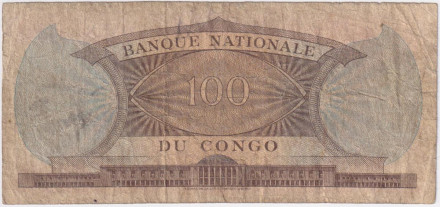 Банкнота. 100 франков. 1964 год, Демократическая республика Конго.
