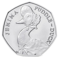 Монета 50 пенсов. 2016 год, Великобритания. 150 лет со дня рождения Беатрис Поттер. Клара Кряквуд. Утка. Монета 50 пенсов. 2016 год, Великобритания. 150 лет со дня рождения Беатрис Поттер. Клара Кряквуд. Утка.