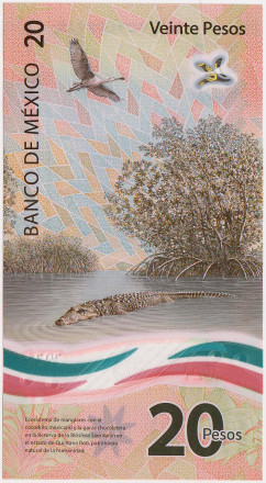 Банкнота 20 песо. 2021 год, Мексика. Тип 2. Торжественный въезд армии "Трех гарантий" в Мехико. Банкнота 20 песо. 2021 год, Мексика. Тип 2. Торжественный въезд армии "Трех гарантий" в Мехико.