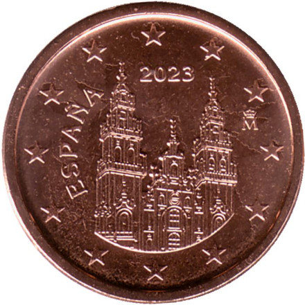 Монета 1 цент. 2023 год, Испания.