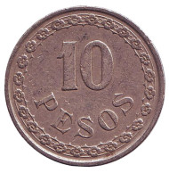 Монета 10 песо. 1939 год, Парагвай.