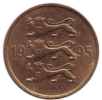 Монета 5 сентов. 1995 год, Эстония. Монета 5 сентов. 1995 год, Эстония.