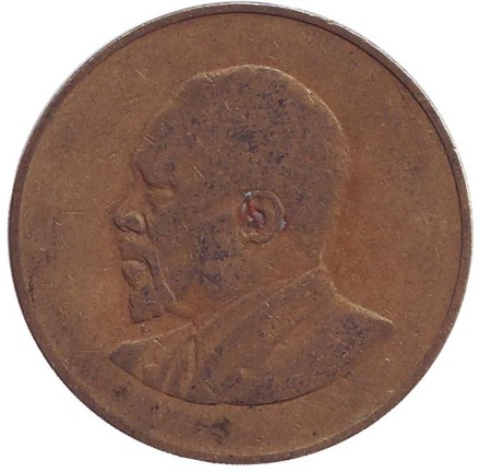 Монета 10 центов. 1966 год, Кения.