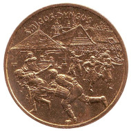 Монета 2 злотых. 2003 год, Польша. UNC! Поливальный понедельник. Монета 2 злотых. 2003 год, Польша. UNC! Поливальный понедельник.