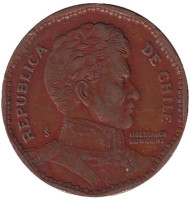 Монета 50 песо. 1982 год, Чили. Бернардо О’Хиггинс. Монета 50 песо. 1982 год, Чили. Бернардо О’Хиггинс.