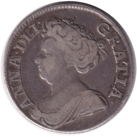Монета 1 шиллинг. 1711 год, Великобритания. Королева Анна.