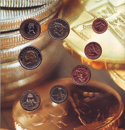 Словацкие Евро медали. (Евро жетоны). Набор из 8-ми жетонов. 2004 год, Словакия. ("Пробные евро")