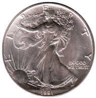 Монета 1 доллар, 1991 год, США. Шагающая свобода. Монета 1 доллар, 1991 год, США. Шагающая свобода.