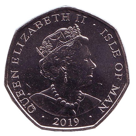 Монета 50 пенсов. 2019 год, Остров Мэн. Питер Пэн. Летающие дети. Монета 50 пенсов. 2019 год, Остров Мэн. Питер Пэн. Летающие дети.