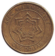 Монета 1 доллар. 2007 год, Австралия. Форум АТЭС в Австралии. Монета 1 доллар. 2007 год, Австралия. Форум АТЭС в Австралии.