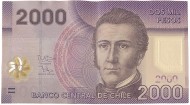Банкнота 2000 песо. 2015 год, Чили. Банкнота 2000 песо. 2015 год, Чили.