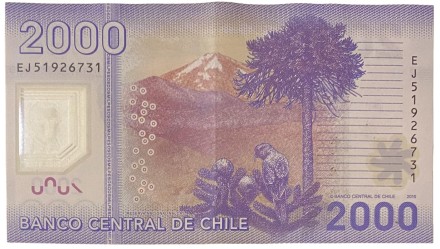 Банкнота 2000 песо. 2015 год, Чили.