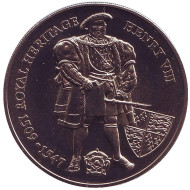 Монета 2 фунта. 1996 год, Фолклендские острова. Генрих VIII. Королевское наследие. Монета 2 фунта. 1996 год, Фолклендские острова. Генрих VIII. Королевское наследие.