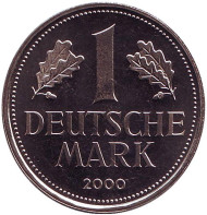 Монета 1 марка. 2000 год (A), ФРГ. Монета 1 марка. 2000 год (A), ФРГ.