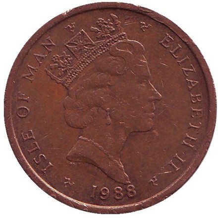 Монета 2 пенса. 1988 год, Остров Мэн. (AС) Кельтский крест. Монета 2 пенса. 1988 год, Остров Мэн. (AС) Кельтский крест.