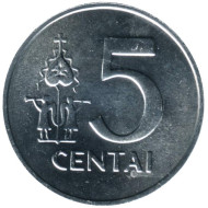 Монета 5 центов. 1991 год, Литва. UNC. Монета 5 центов. 1991 год, Литва. UNC.