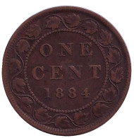 Монета 1 цент. 1884 год, Канада. Монета 1 цент. 1884 год, Канада.