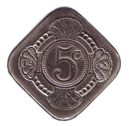 Монета 5 центов. 1978 год, Нидерланды. 30 лет правления Королевы Юлианы. Монета 5 центов. 1978 год, Нидерланды. 30 лет правления Королевы Юлианы.