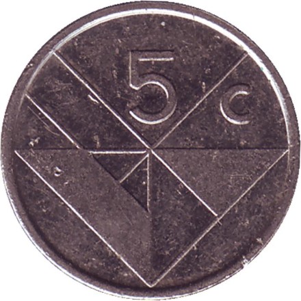 Монета 5 центов. 1993 год, Аруба.