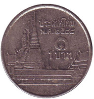 Монета 1 бат. 2005 год, Таиланд. Храм Изумрудного Будды. Монета 1 бат. 2005 год, Таиланд. Храм Изумрудного Будды.