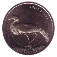 Монета 1 лира. 2013 год, Турция. Журавль-красавка. Монета 1 лира. 2013 год, Турция. Журавль-красавка.
