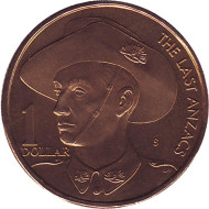 Монета 1 доллар. 1999 год (S), Австралия. Последний из АНЗАК. Монета 1 доллар. 1999 год (S), Австралия. Последний из АНЗАК.