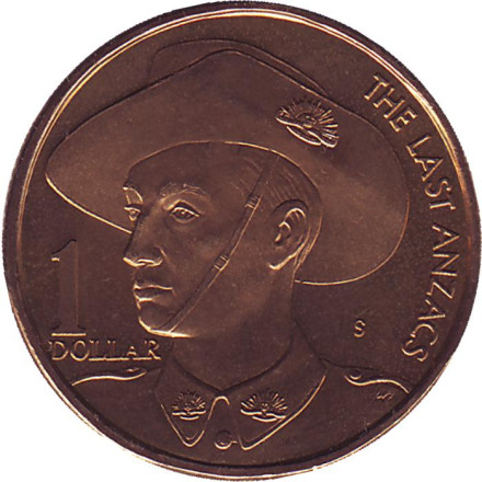 Монета 1 доллар. 1999 год (S), Австралия. Последний из АНЗАК.