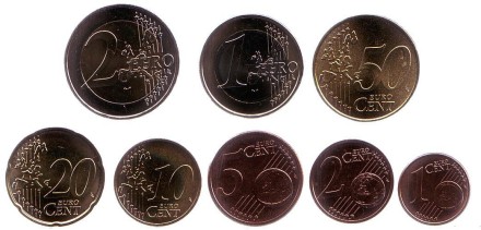 Набор монет евро Германии (8 шт). 2003 год. Монетный двор F. Набор монет евро Германии (8 шт). 2003 год. Монетный двор F.