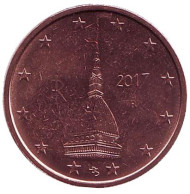 Монета 2 цента. 2017 год, Италия. Монета 2 цента. 2017 год, Италия.