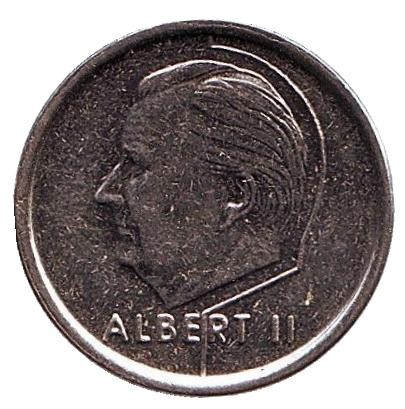 Монета 1 франк. 1994 год, Бельгия (Belgie).