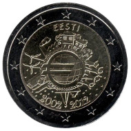 Монета 2 евро, 2012 год, Эстония. 10 лет введения наличных евро. Монета 2 евро, 2012 год, Эстония. 10 лет введения наличных евро.
